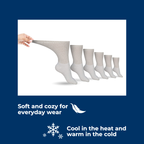Men's Cotton Diabetic Crew Socks – 6-Pair Pack, Non-Binding Comfort