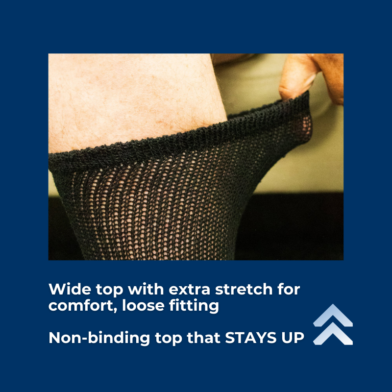 Men's Cotton Diabetic Crew Socks – 6-Pair Pack, Non-Binding Comfort