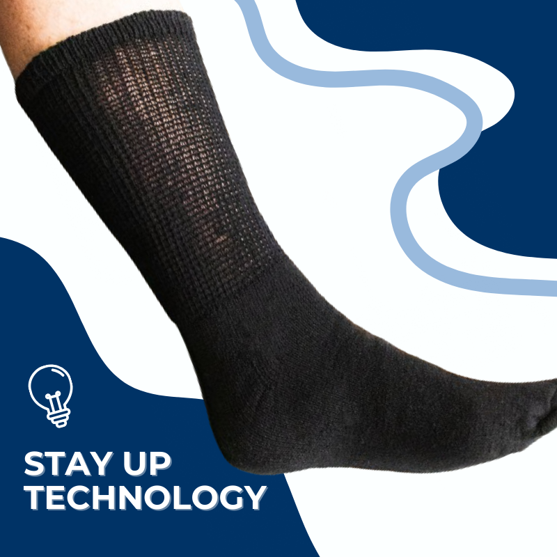 Men's Cotton Diabetic Crew Socks – 6-Pair Pack, Non-Binding Comfort