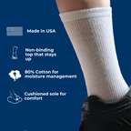 Men's Cotton Diabetic Crew Socks – 6-Pair Pack, Non-Binding Comfort