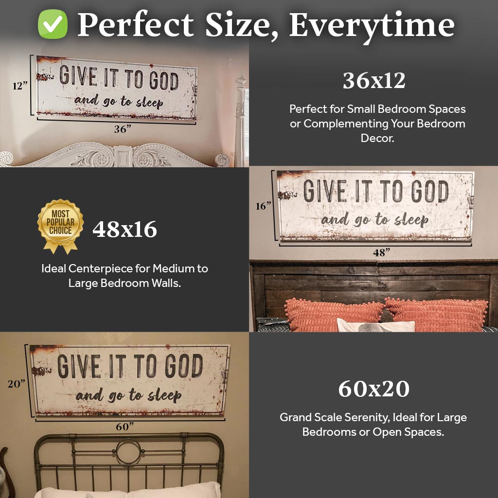 "Give It to God and Go to Sleep" – Rustic Christian Wall Art