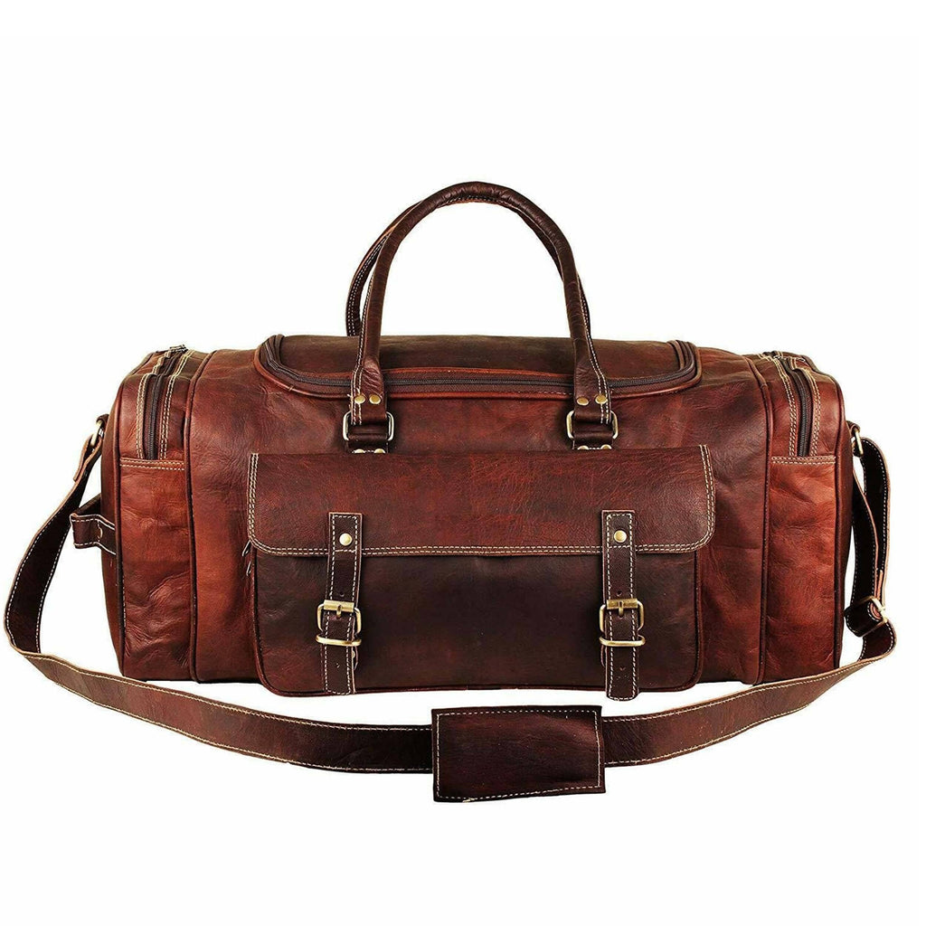 Traveler Weekender Duffle – Premium Canvas & Leather Travel Bag