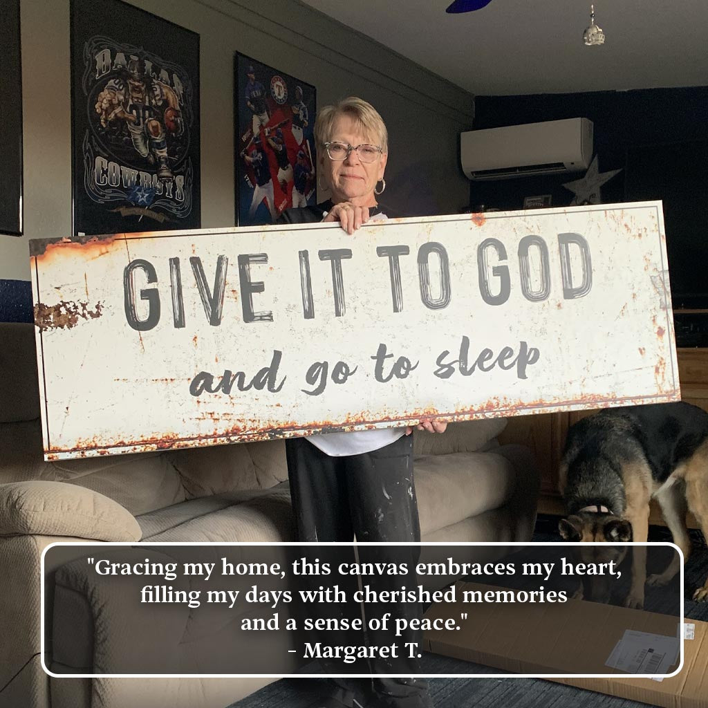 "Give It to God and Go to Sleep" – Rustic Christian Wall Art
