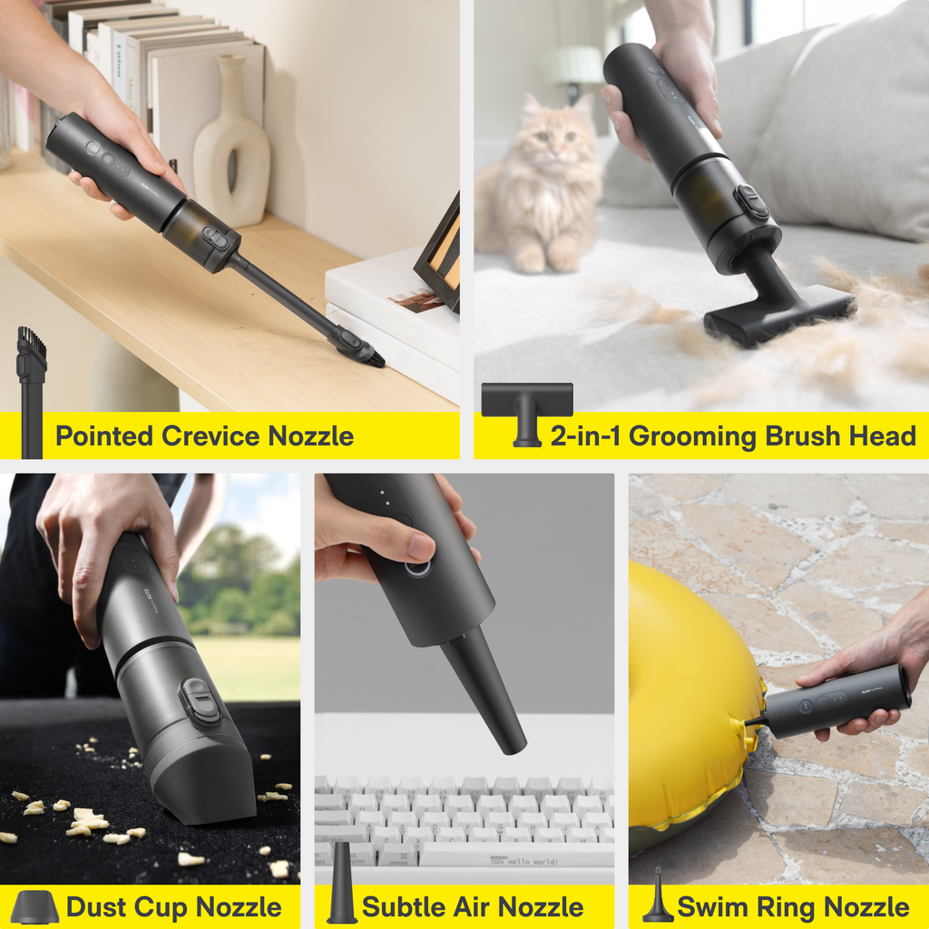 HOTO AutoCare Air Duster & Vacuum – 2-in-1 Cordless Cleaning Tool