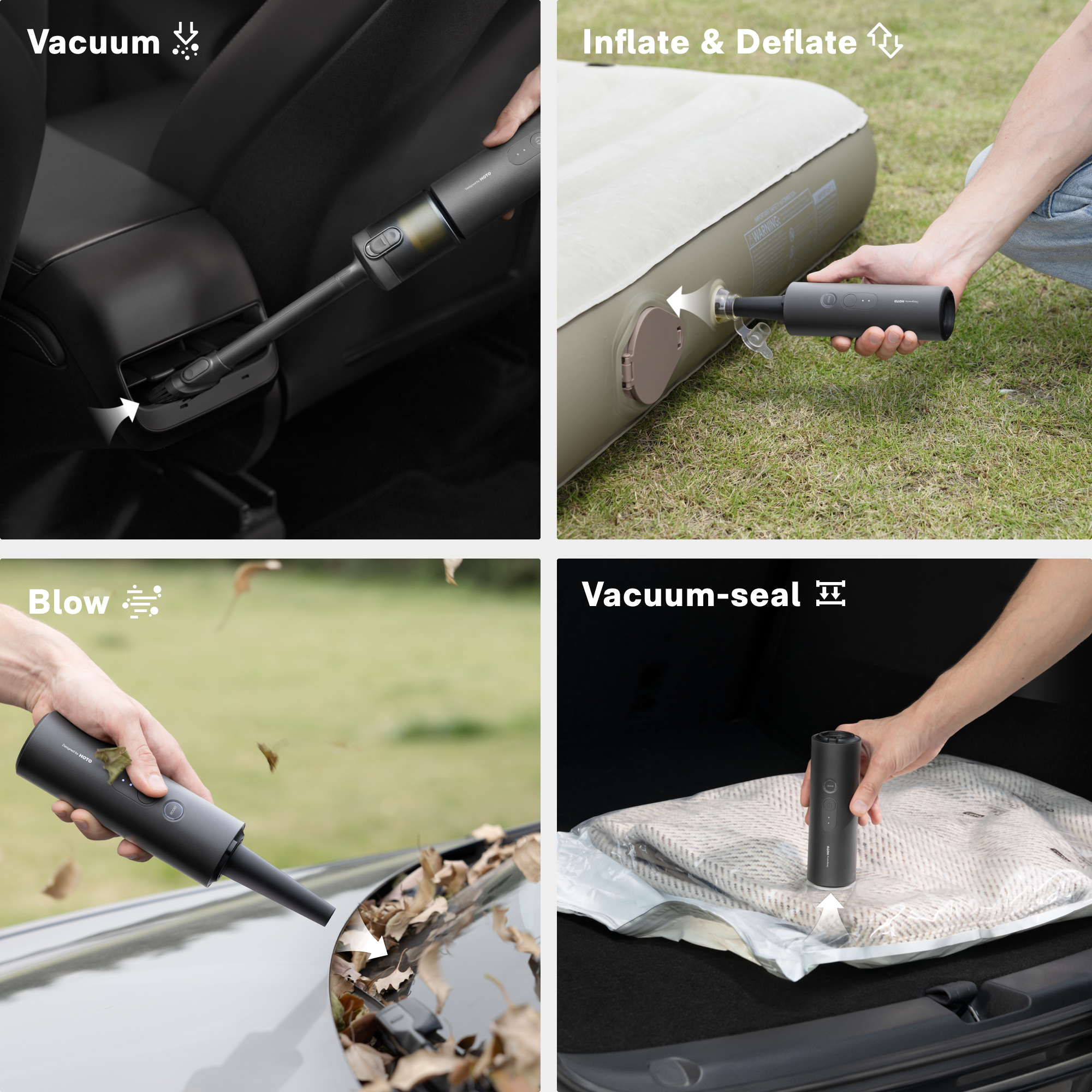 HOTO AutoCare Air Duster & Vacuum – 2-in-1 Cordless Cleaning Tool