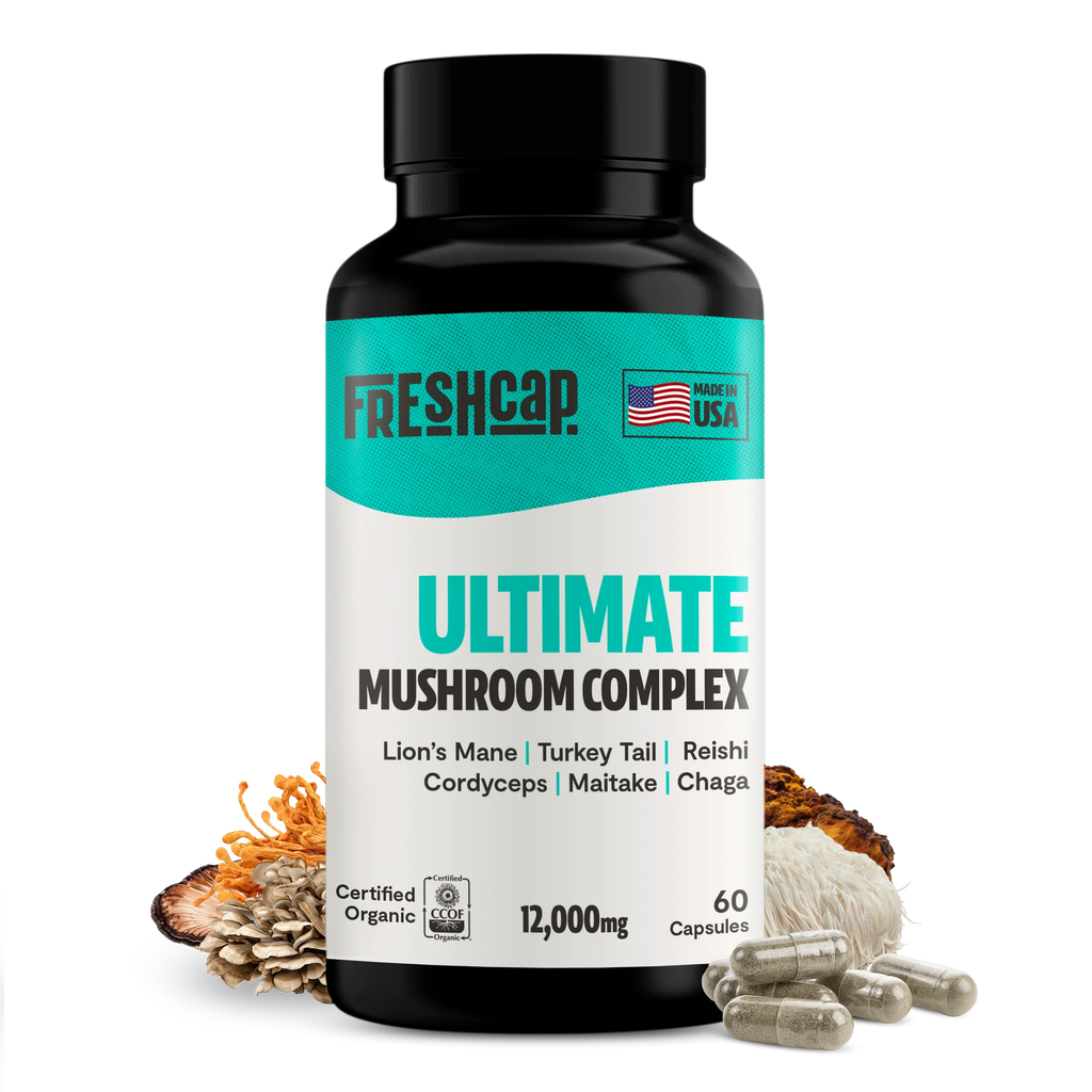 Organic Mushroom Complex Capsules – 10-Mushroom Immune & Brain Support