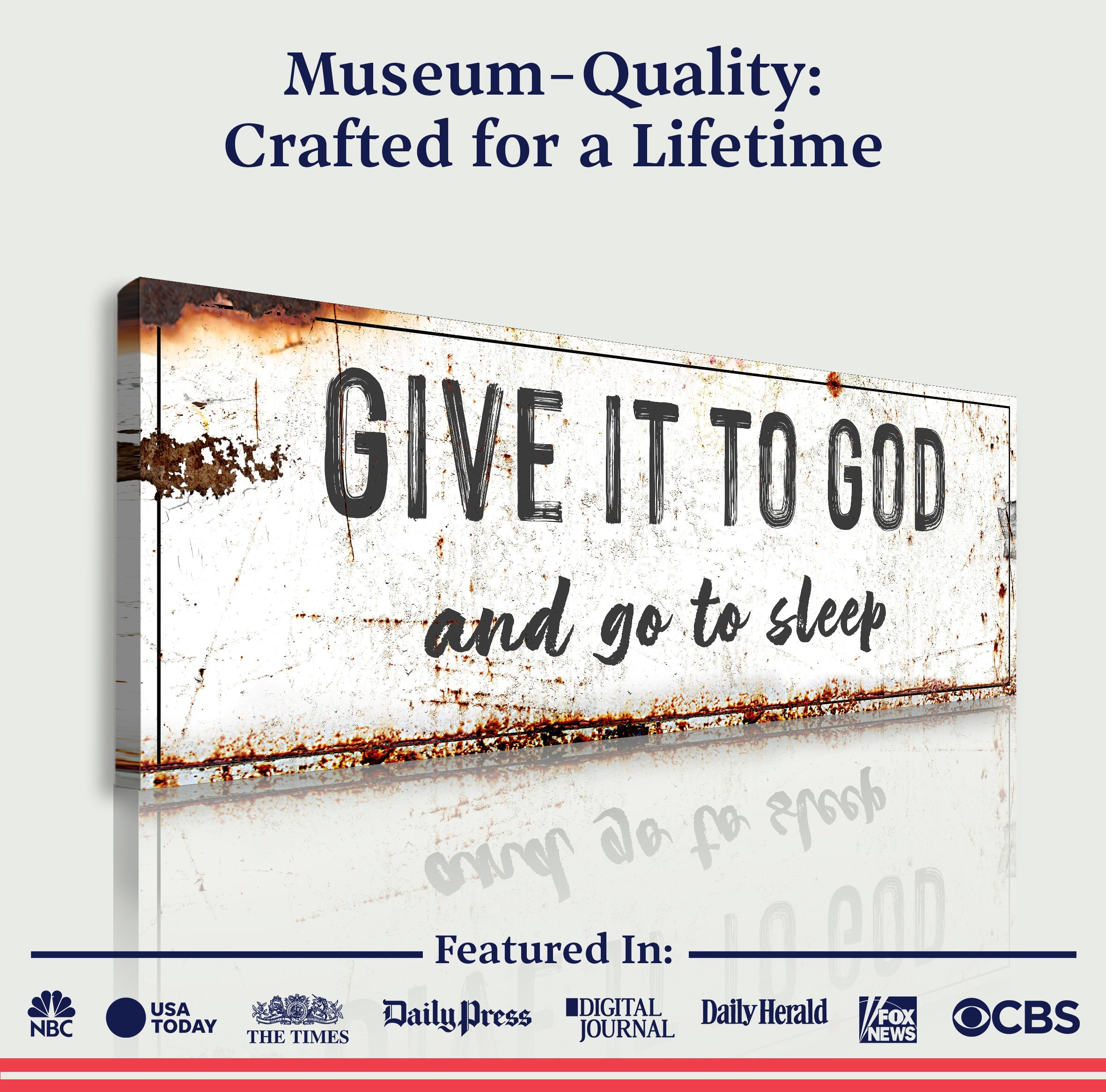 "Give It to God and Go to Sleep" – Rustic Christian Wall Art