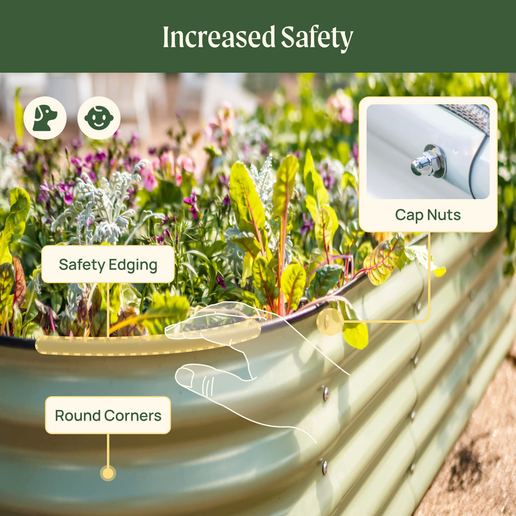 17" Tall 9-in-1 Modular Metal Raised Garden Bed Kit – Large