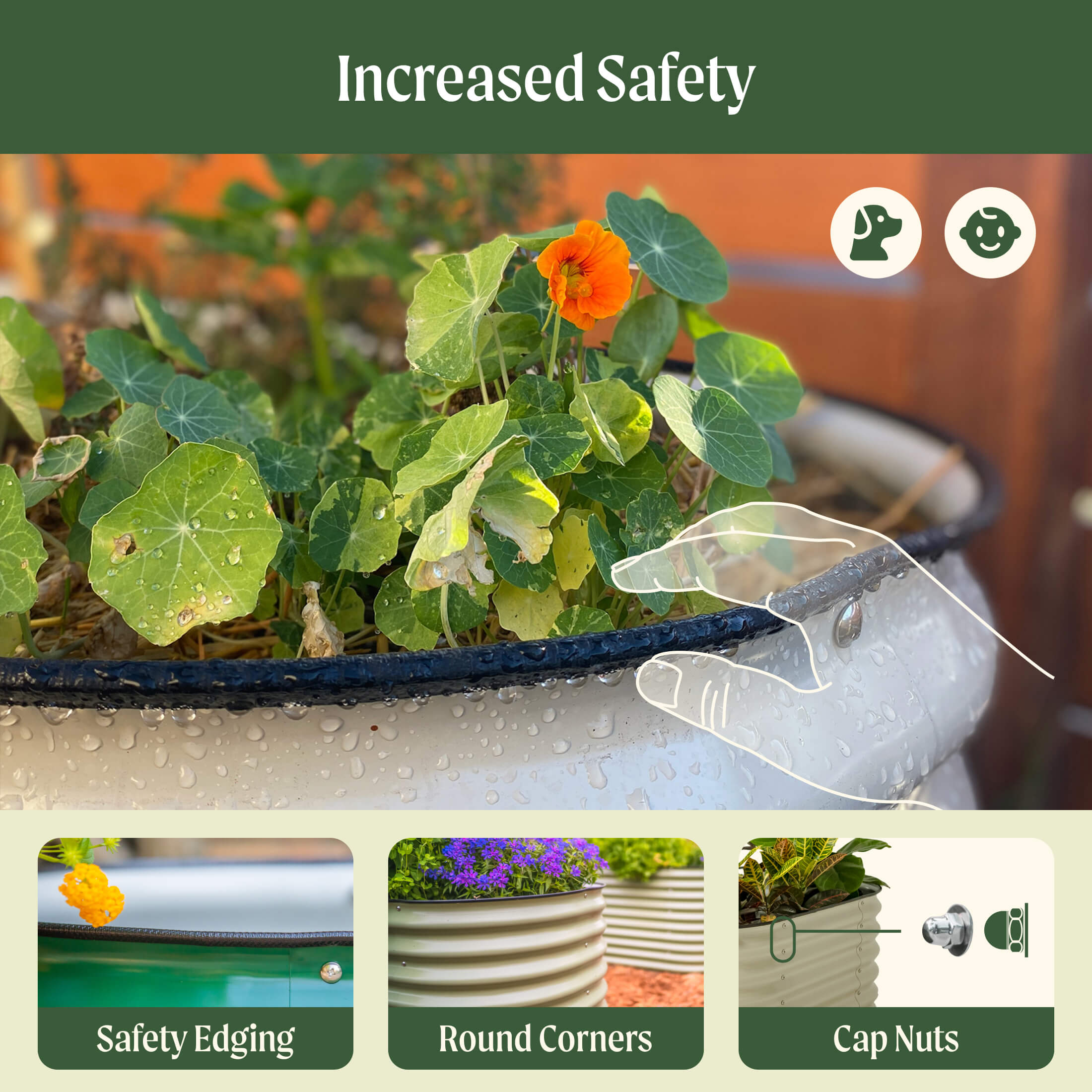 17" Tall 9-in-1 Modular Metal Raised Garden Bed Kit – Large