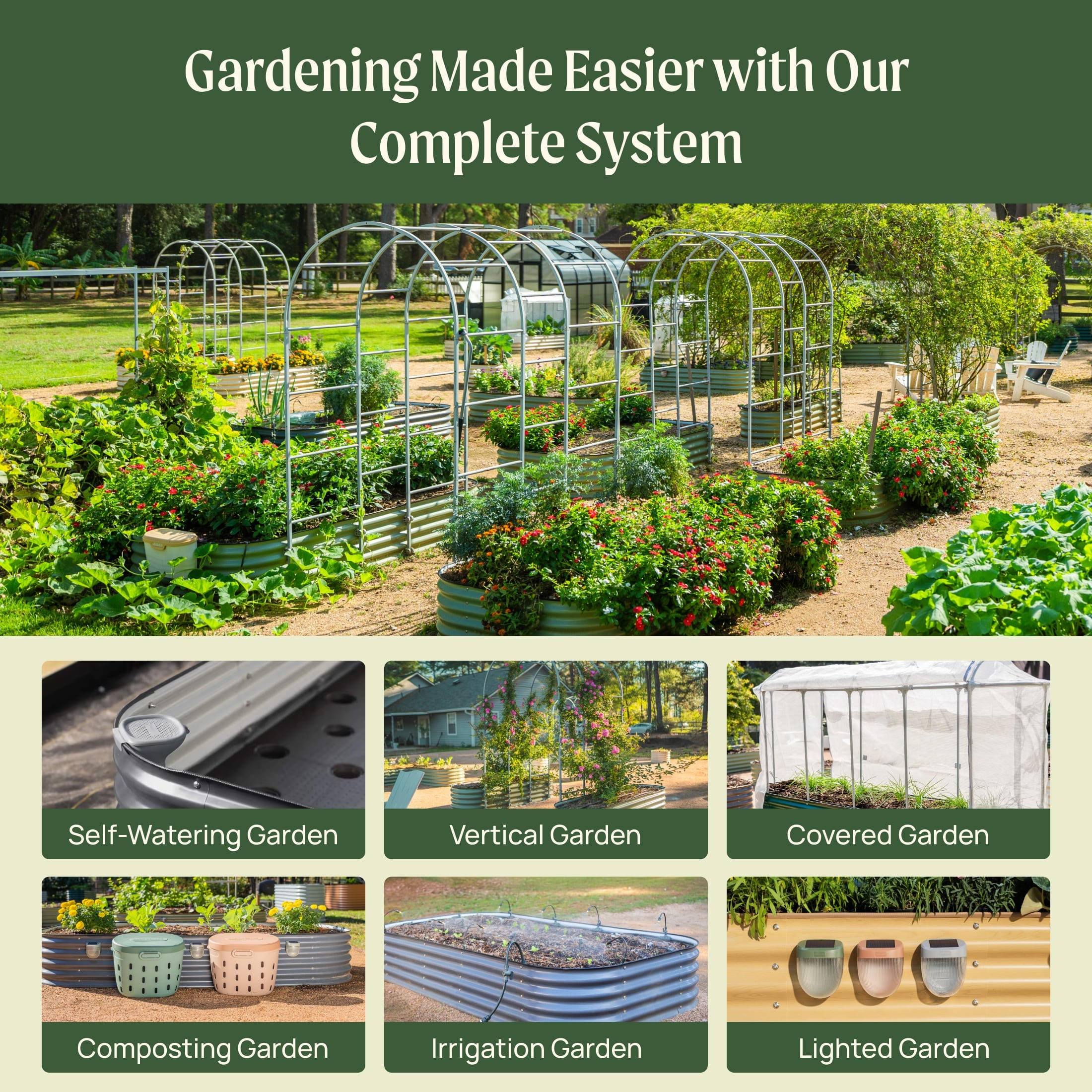 17" Tall 9-in-1 Modular Metal Raised Garden Bed Kit – Large
