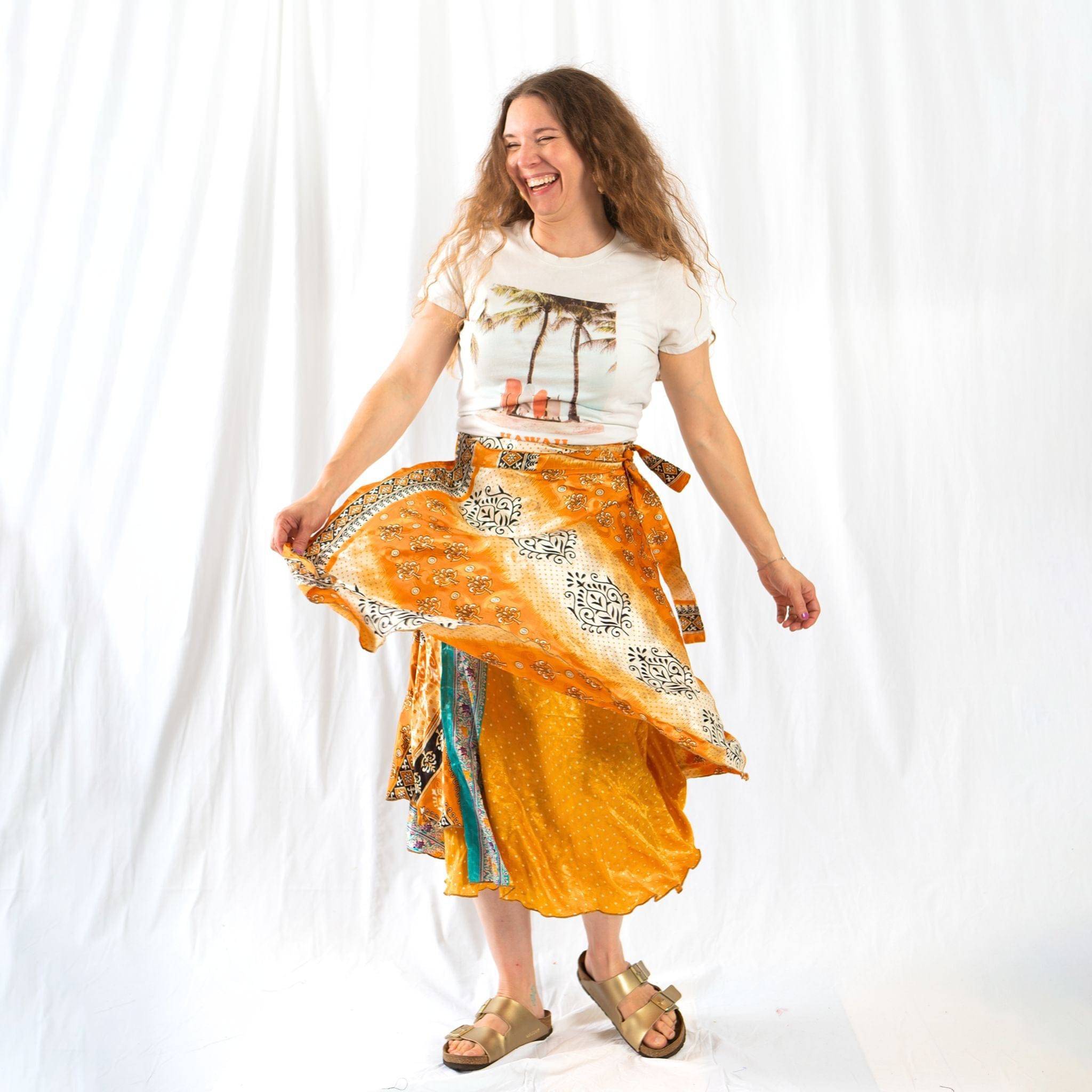 The Original Sari Wrap Skirt – Versatile Bohemian Style