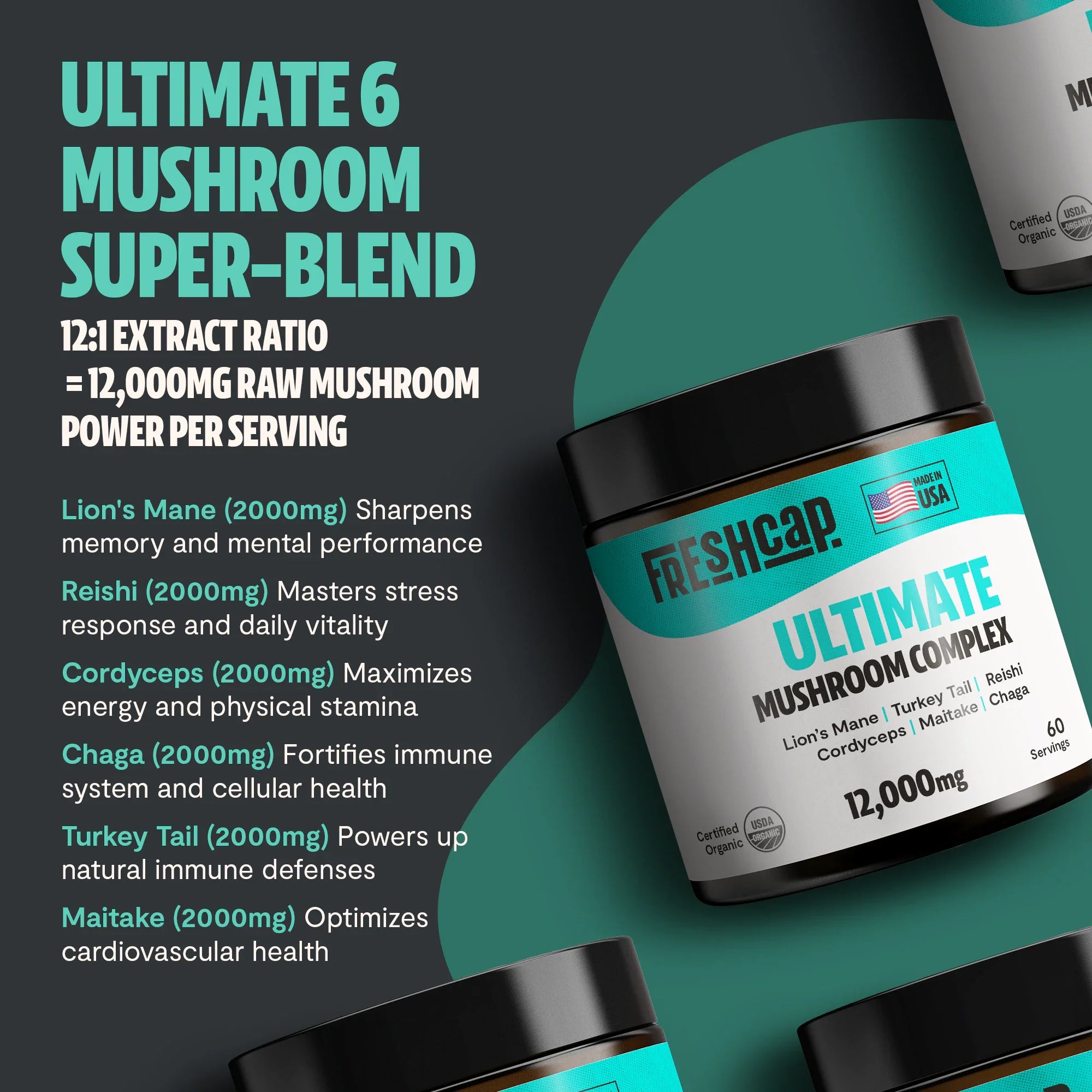 Organic Mushroom Extract Powder Blend – Daily Functional Mushroom Mix