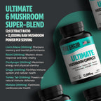 Organic Mushroom Complex Capsules – 10-Mushroom Immune & Brain Support