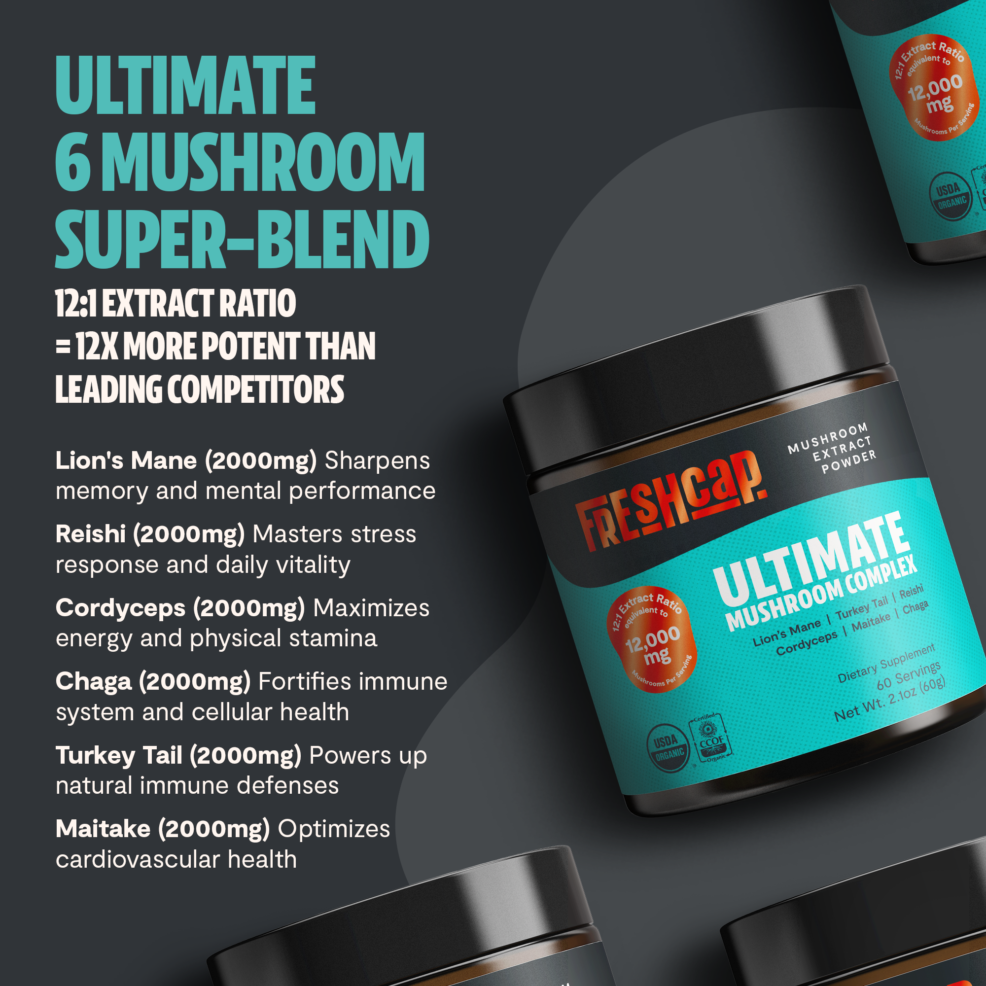 Organic Mushroom Extract Powder Blend – Daily Functional Mushroom Mix
