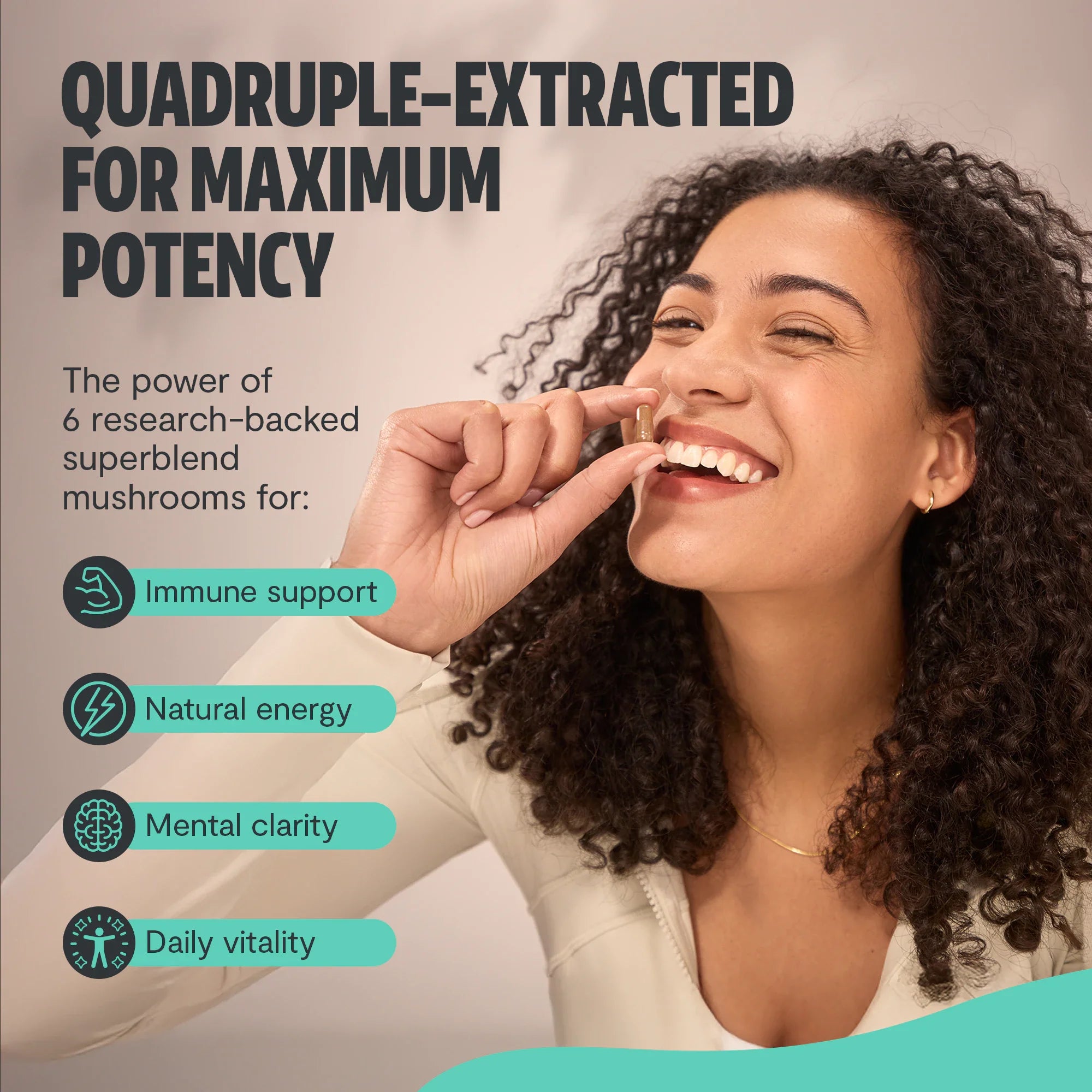 Organic Mushroom Complex Capsules – 10-Mushroom Immune & Brain Support