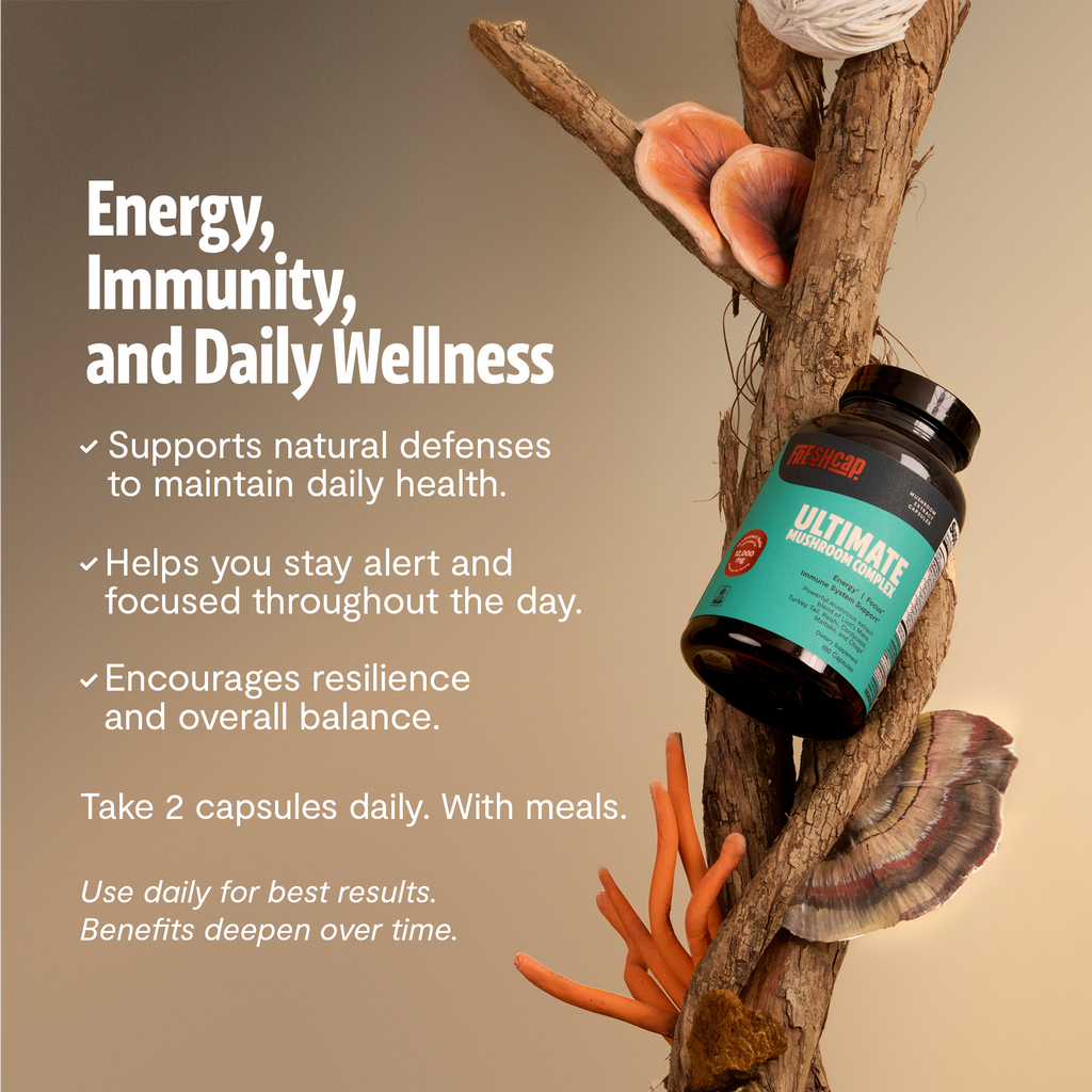Organic Mushroom Complex Capsules – 10-Mushroom Immune & Brain Support