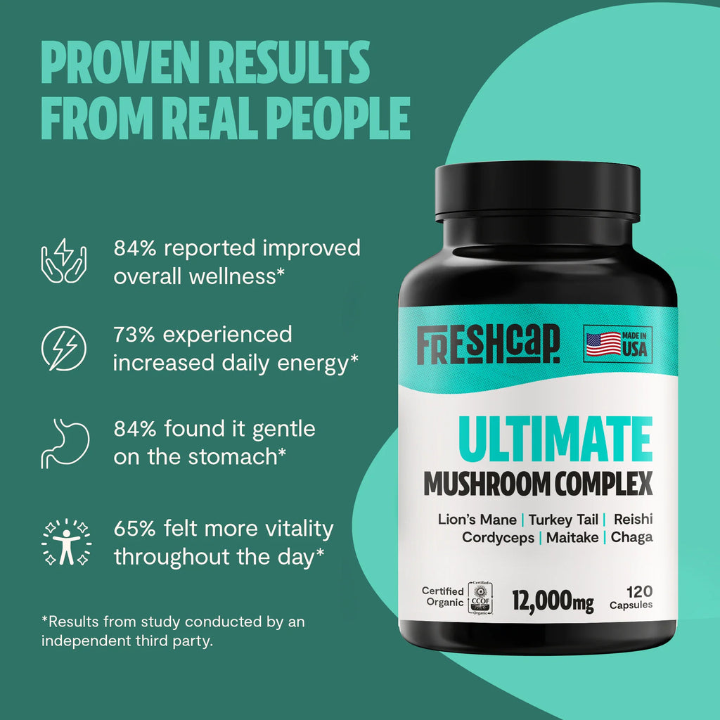 Organic Mushroom Complex Capsules – 10-Mushroom Immune & Brain Support