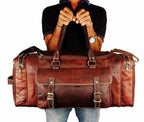 Traveler Weekender Duffle – Premium Canvas & Leather Travel Bag