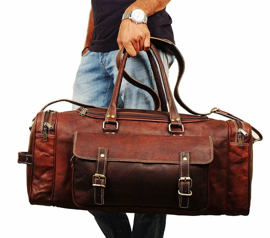 Traveler Weekender Duffle – Premium Canvas & Leather Travel Bag