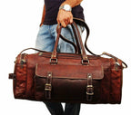 Traveler Weekender Duffle – Premium Canvas & Leather Travel Bag