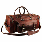Traveler Weekender Duffle – Premium Canvas & Leather Travel Bag