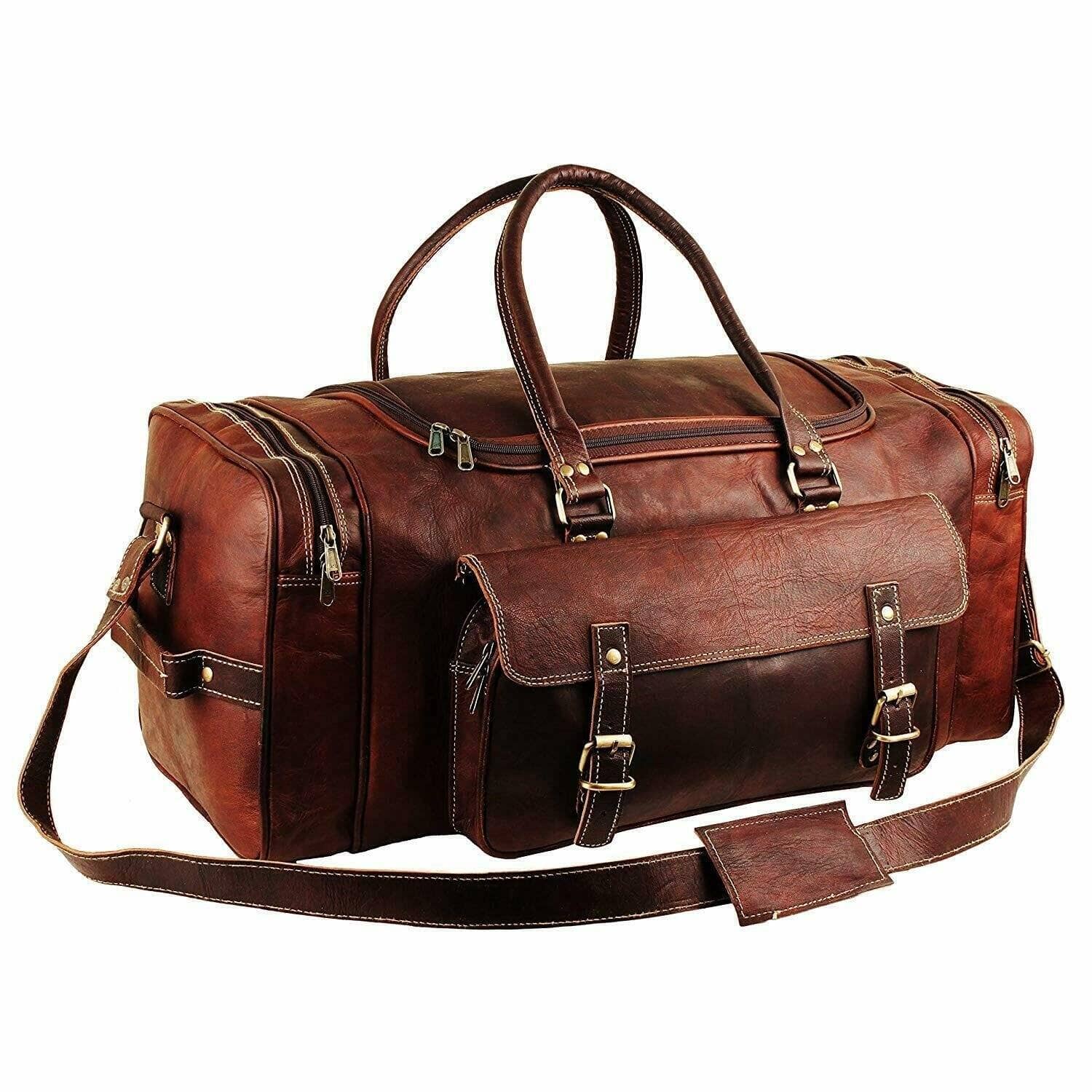 Traveler Weekender Duffle – Premium Canvas & Leather Travel Bag