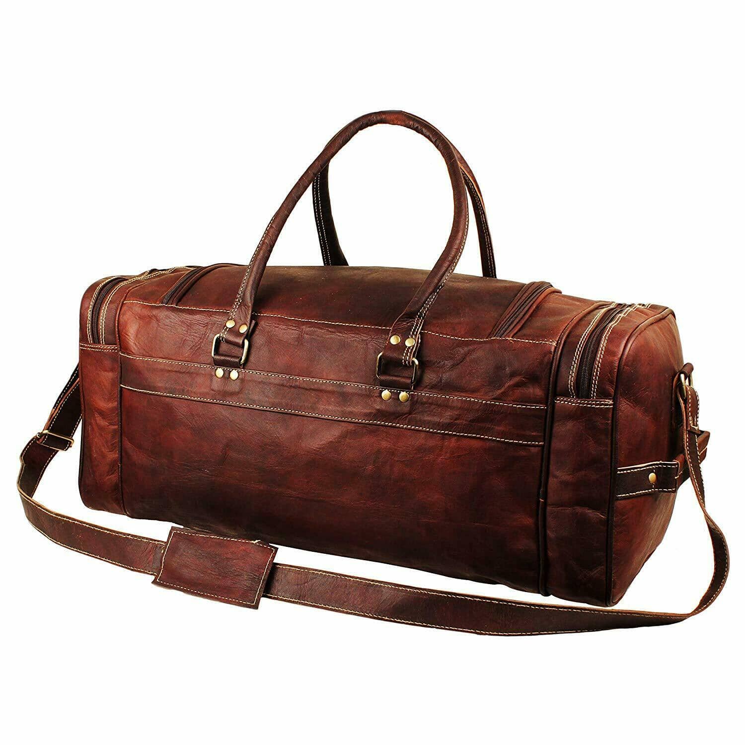 Traveler Weekender Duffle – Premium Canvas & Leather Travel Bag