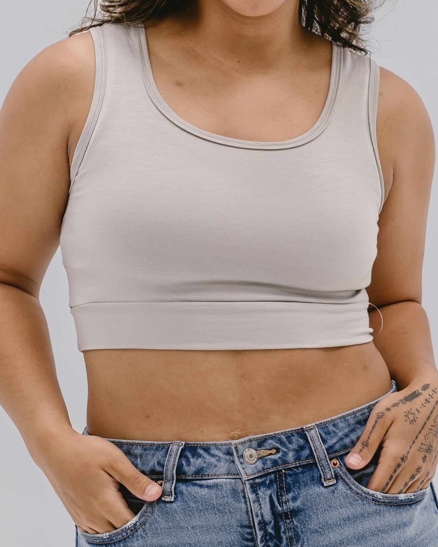 Classic Wide Strap Tank Halftee – Layering Essential for Women