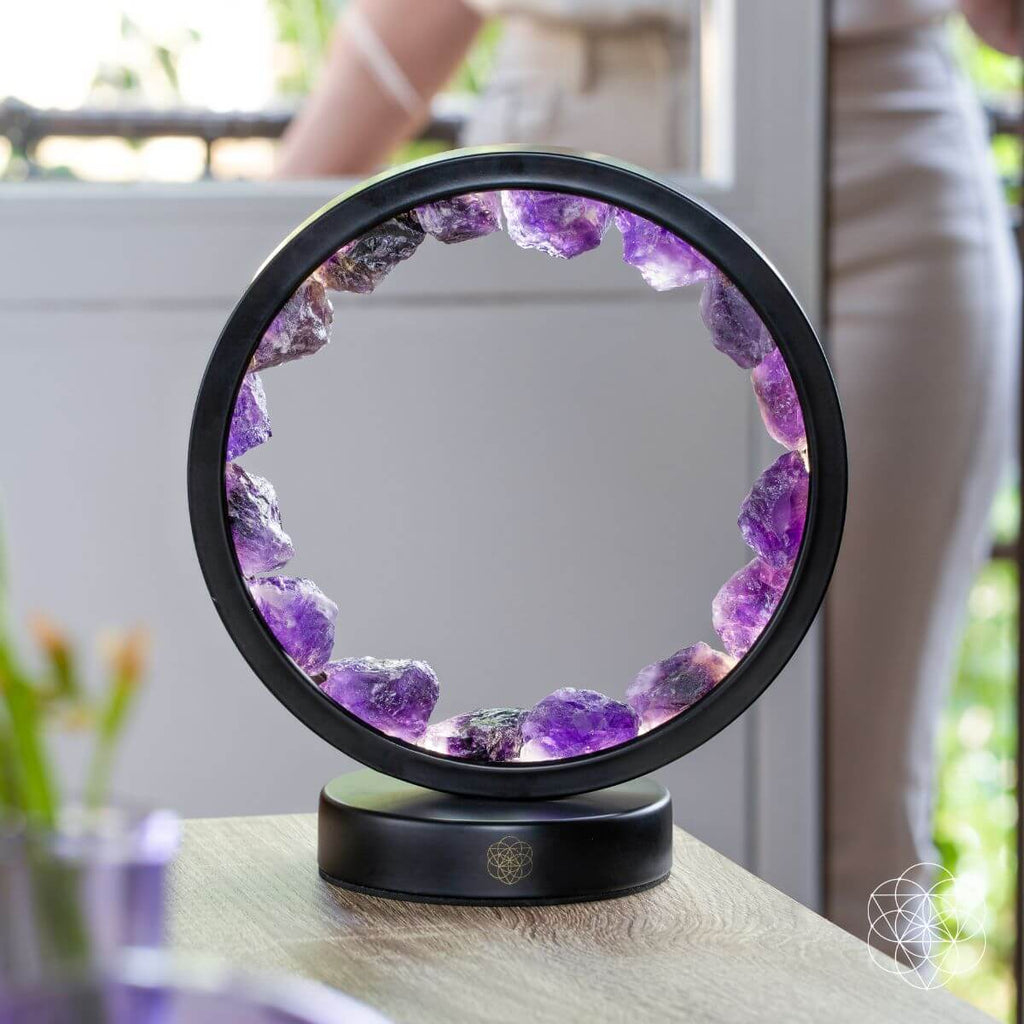 I Am At Peace – Spiritual Protection Amethyst Crystal Lamp