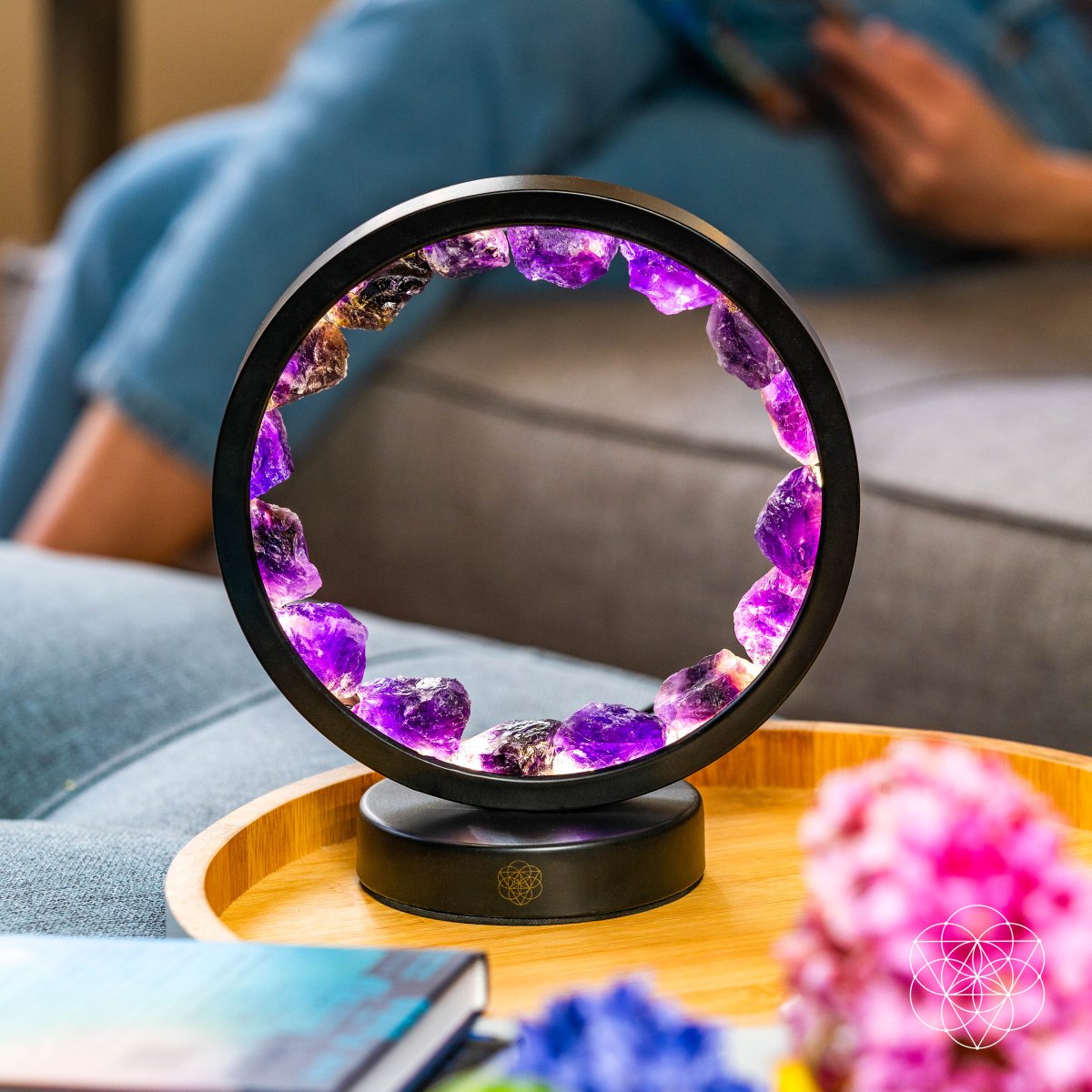 I Am At Peace – Spiritual Protection Amethyst Crystal Lamp