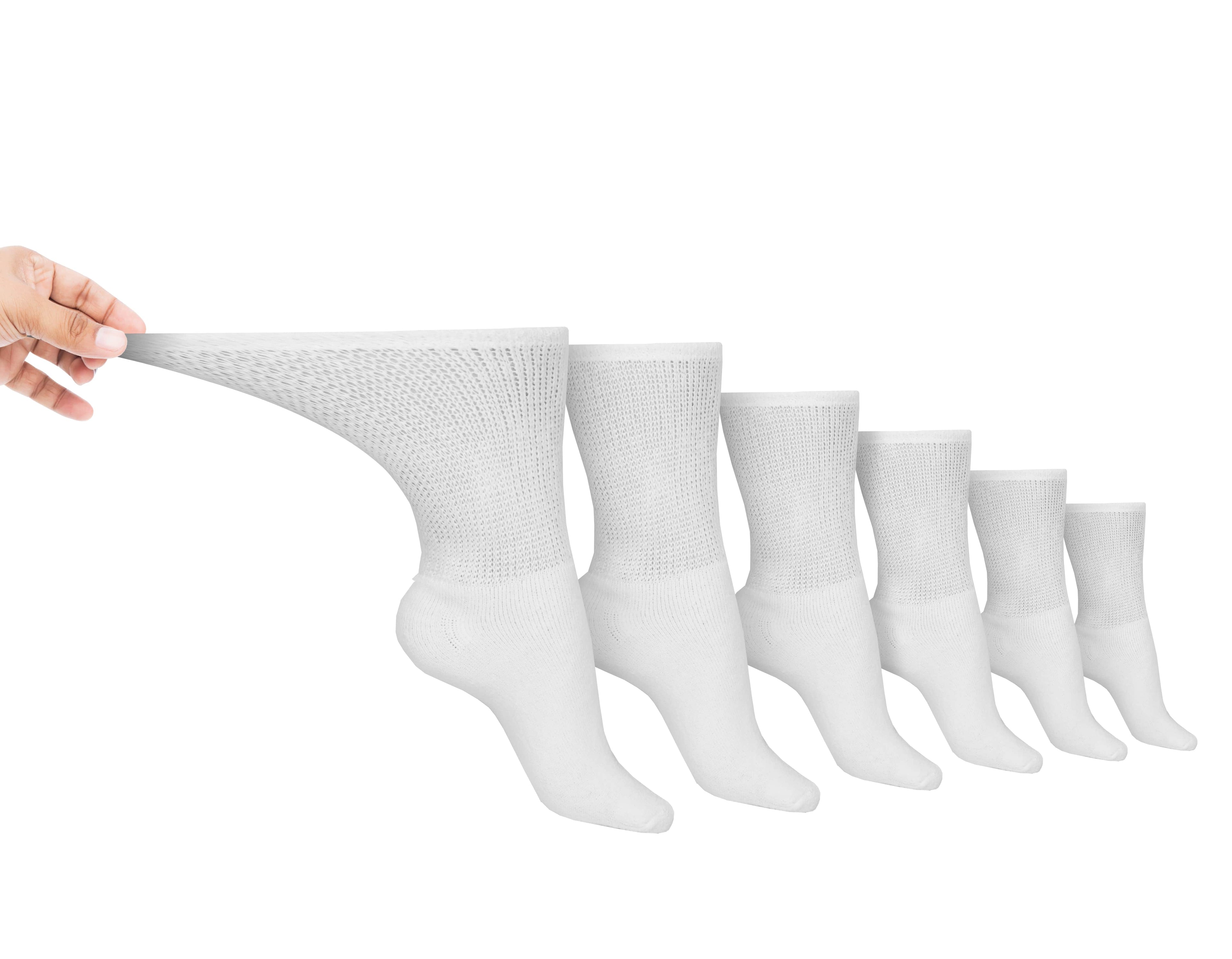 Men's Cotton Diabetic Crew Socks – 6-Pair Pack, Non-Binding Comfort