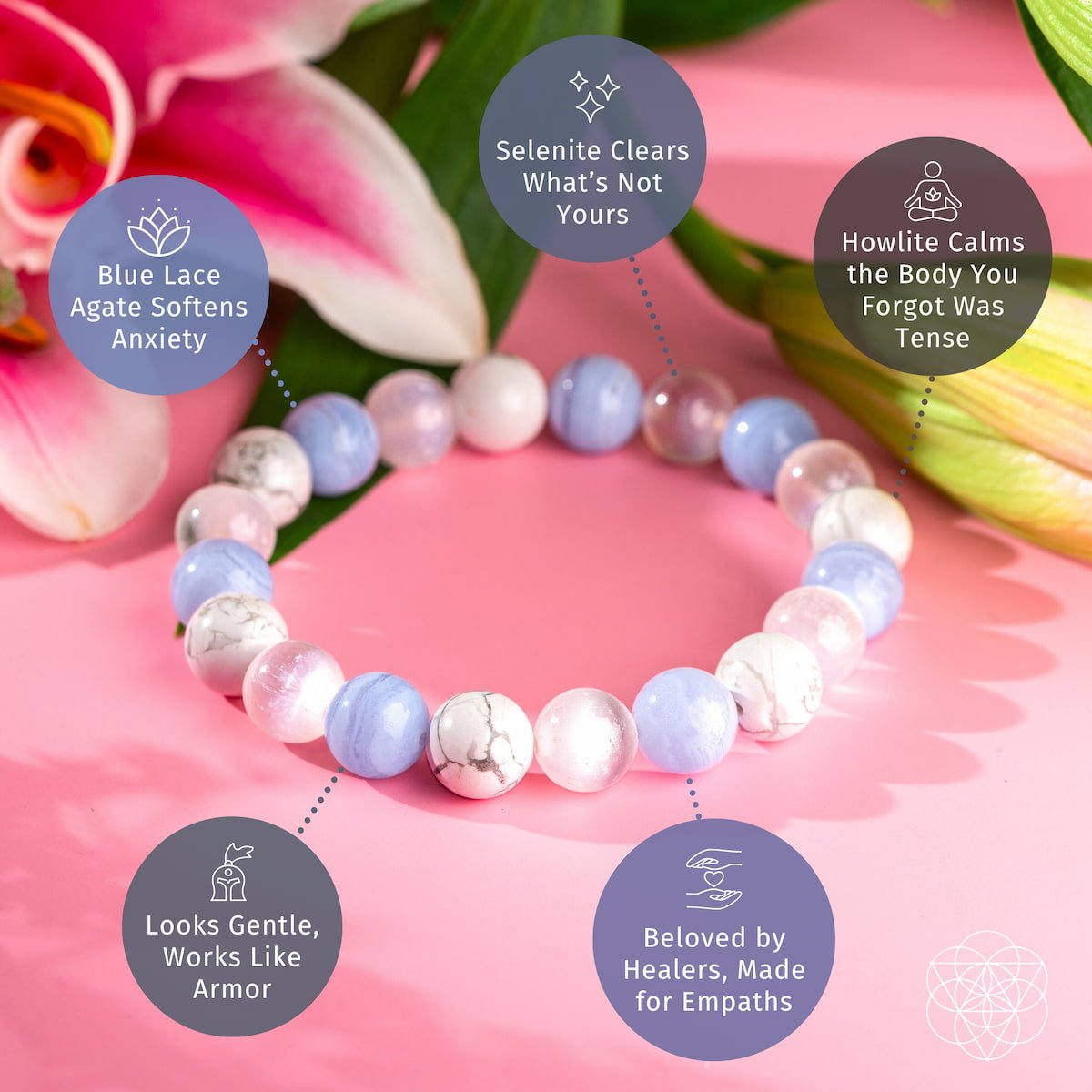 The Empath's Trio – Daily Reset Crystal Bracelet Set