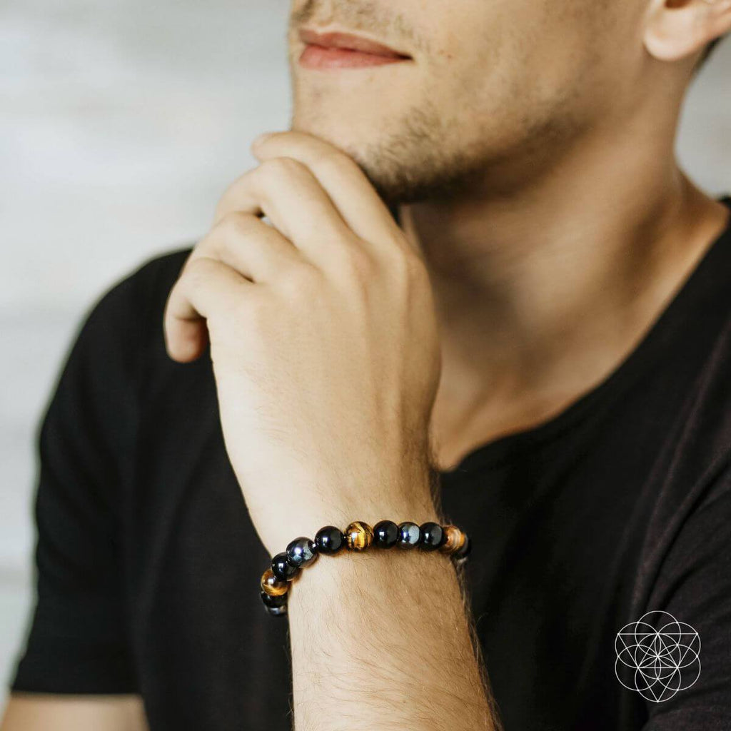The Triple Protection Bracelet – Black Obsidian, Hematite & Tiger's Eye
