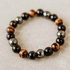 The Triple Protection Bracelet – Black Obsidian, Hematite & Tiger's Eye