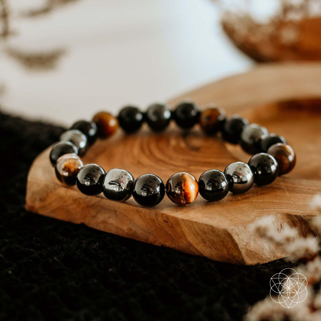 The Triple Protection Bracelet – Black Obsidian, Hematite & Tiger's Eye