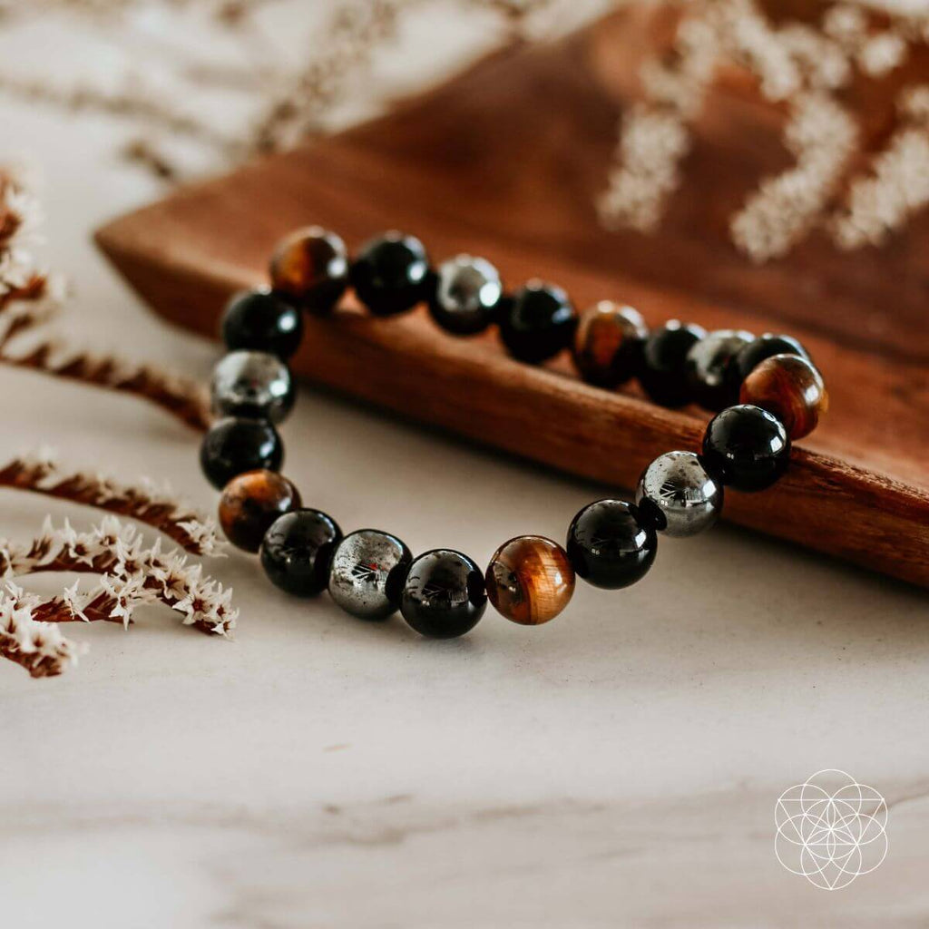 The Triple Protection Bracelet – Black Obsidian, Hematite & Tiger's Eye