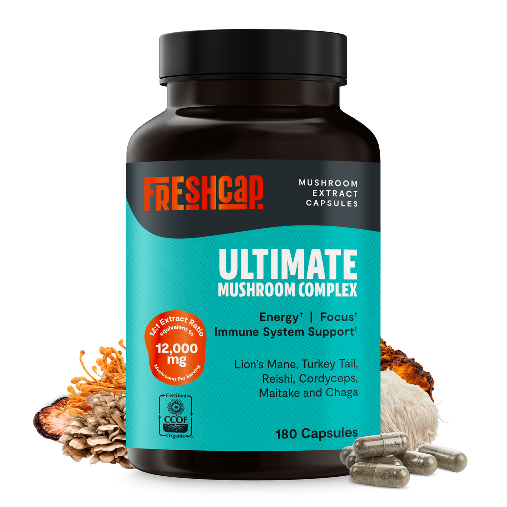 Organic Mushroom Complex Capsules – 10-Mushroom Immune & Brain Support