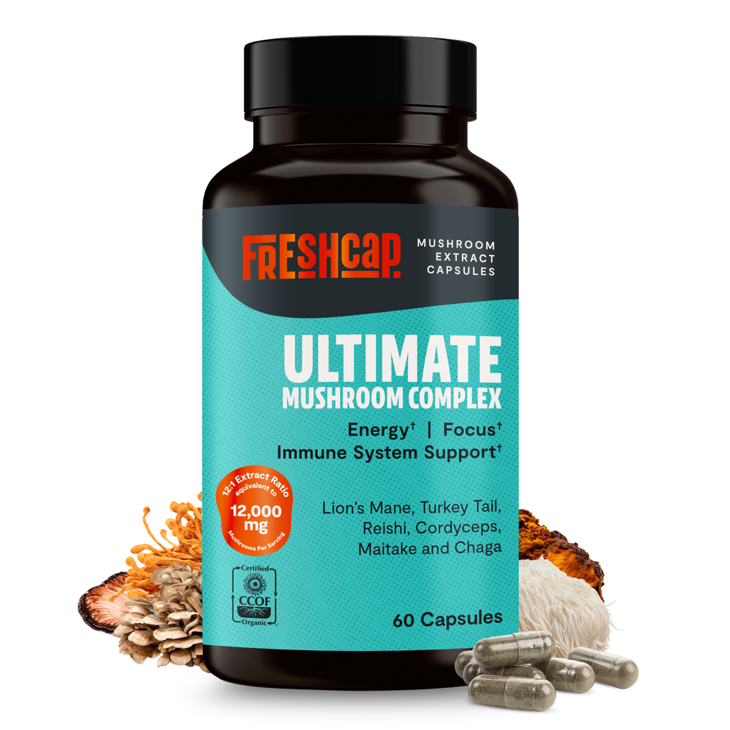Organic Mushroom Complex Capsules – 10-Mushroom Immune & Brain Support