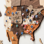 3D Wooden World Map – Multicolor Layered Wall Art